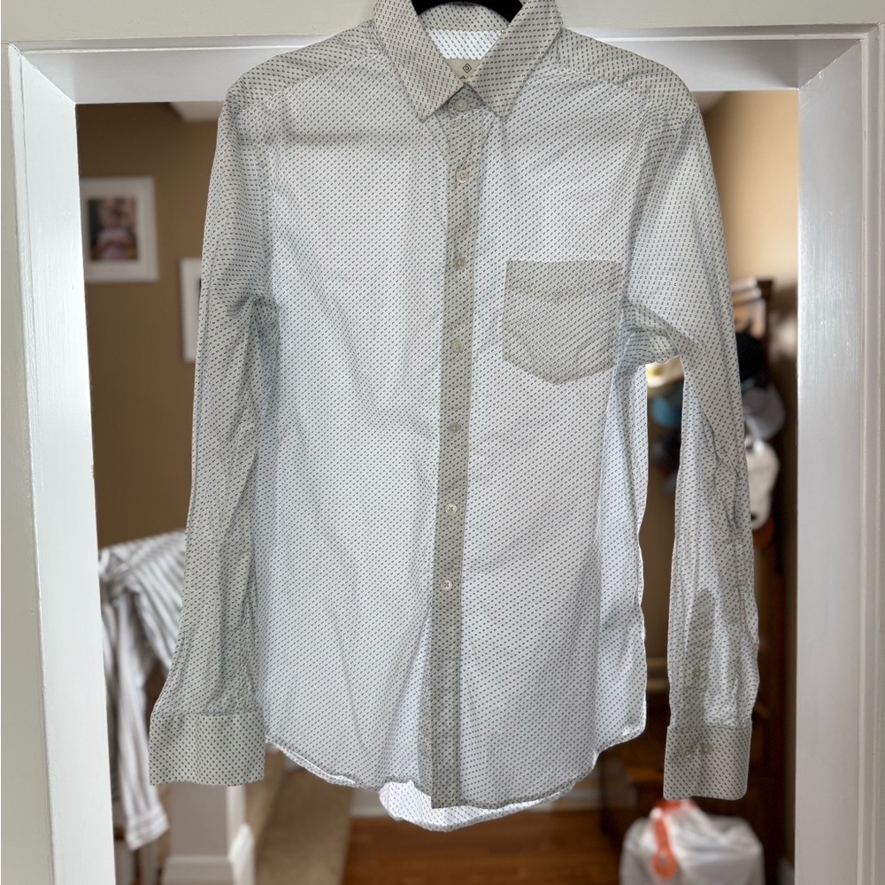 Gant Men's White Patterned Shirt Large